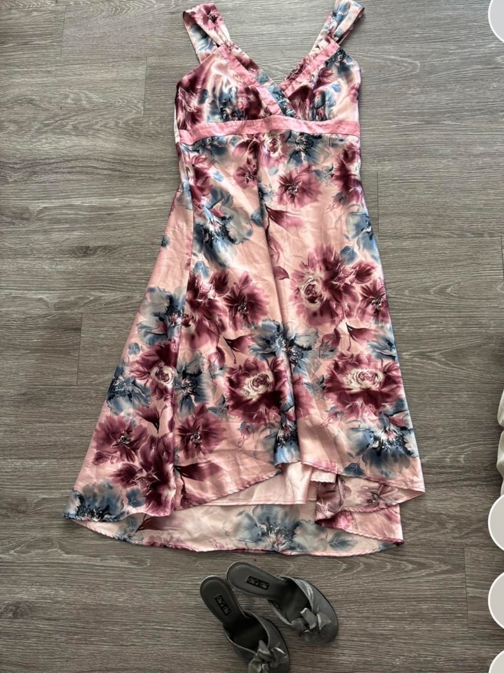 💅🏾Romy Pink Floral High-Low Skirt